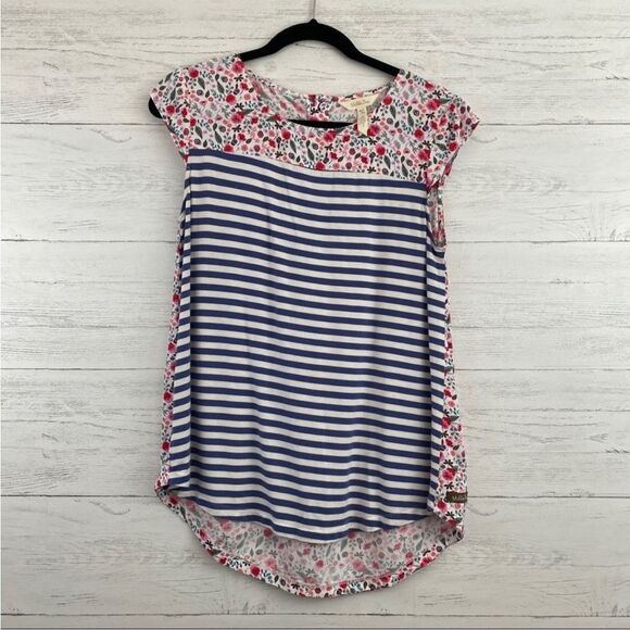 Matilda Jane Wish You Were Here Floral Striped Top Small - Picture 1 of 12